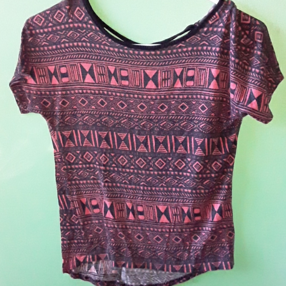 Red and black t shirt